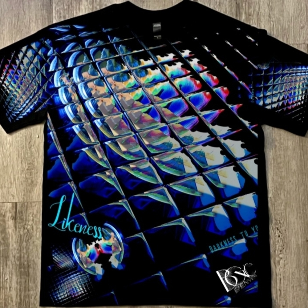 BGVC Denver Psychedelic Tiles all over print, unisex large, black, cotton